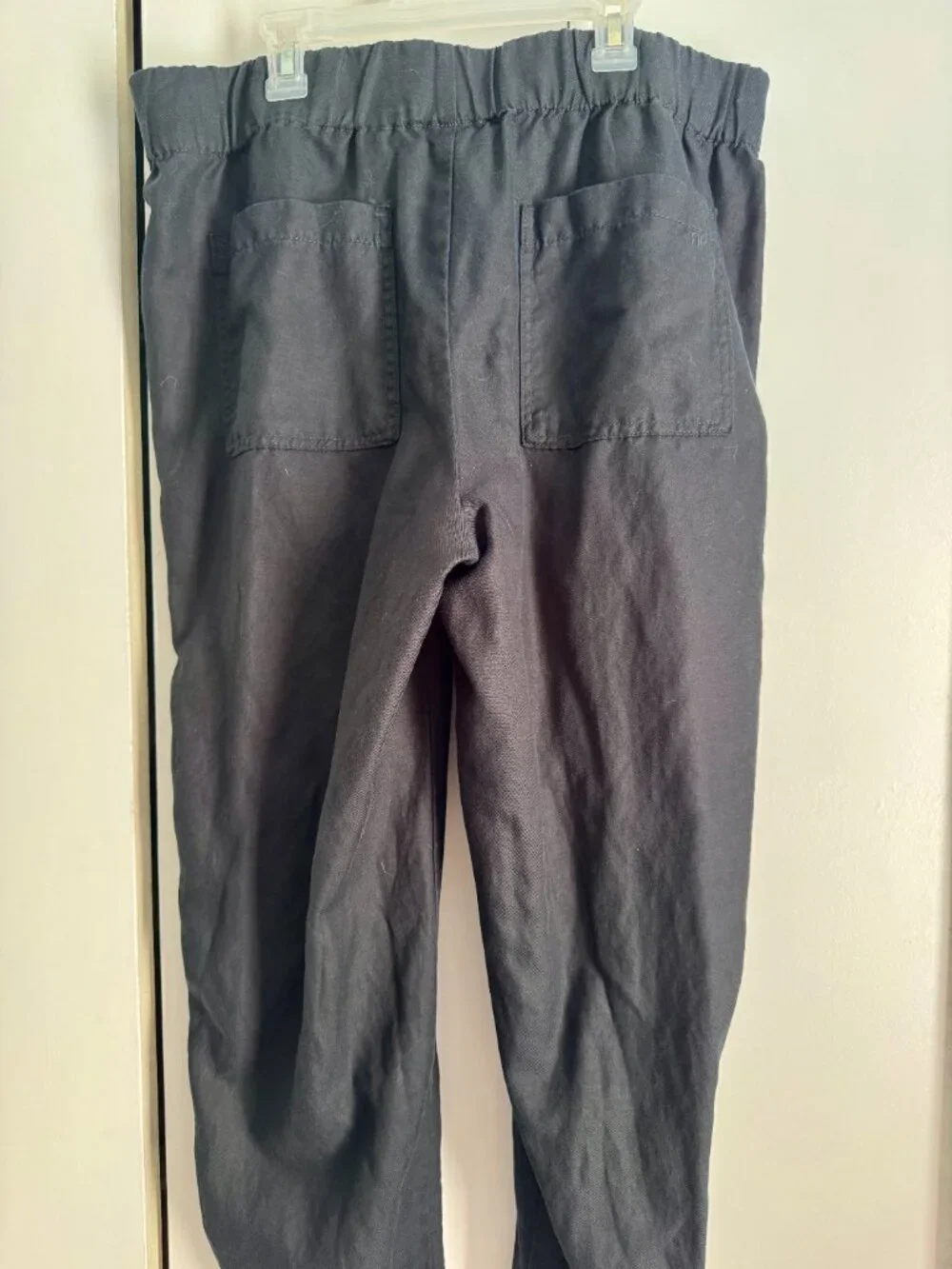 Banana Republic Linen Blend Black Crop Pants Women's Large